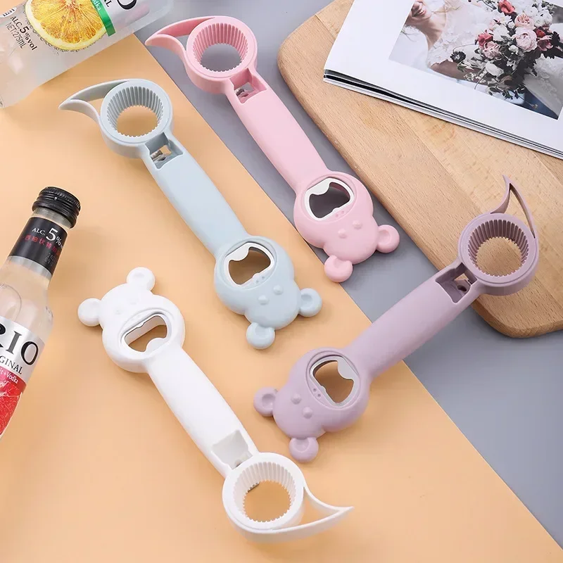 

Stainless Steel 4 in 1 Bottle Opener Multifunction Jar Can Beer Bottle Opener Rabbit Bear Cat Kitchen Gadget Kitchen Accesories