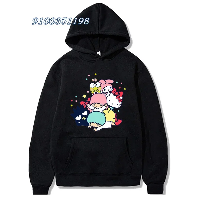 Kuromi -My Melody Cartoon Anime Pullover 2024 Fashion Cinnamoroll Hoodie Spring Women Oversized Sweatshirt Clothes