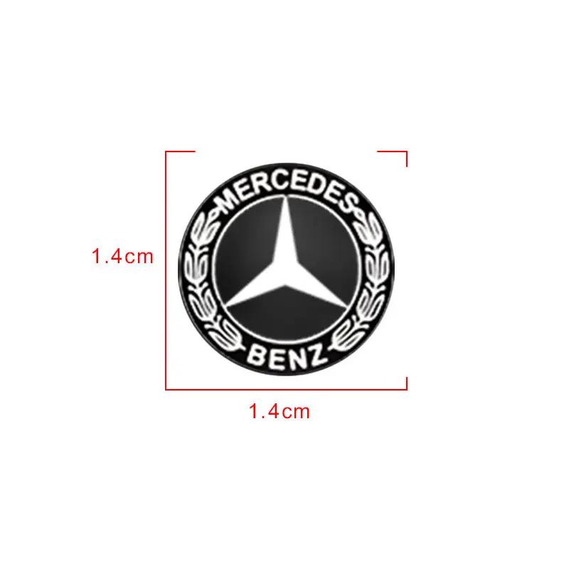 10pcs 14mm Car Key Emblem Sticker Auto Interior Epoxy Decor Decals For Mercedes Benz G S R C E B A Class GLA GLK E300 S200 W206