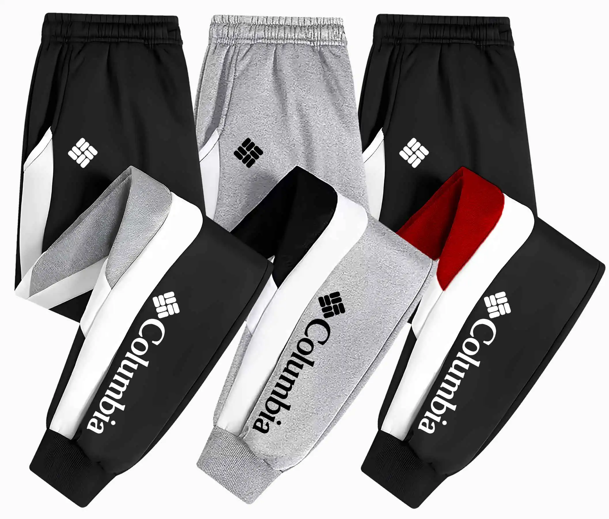 

Men'S Casual Color Block Joggers - Loose Fit, Elastic Waistband, Drawstring, Pockets, All-Season Comfort, Black & White Striped