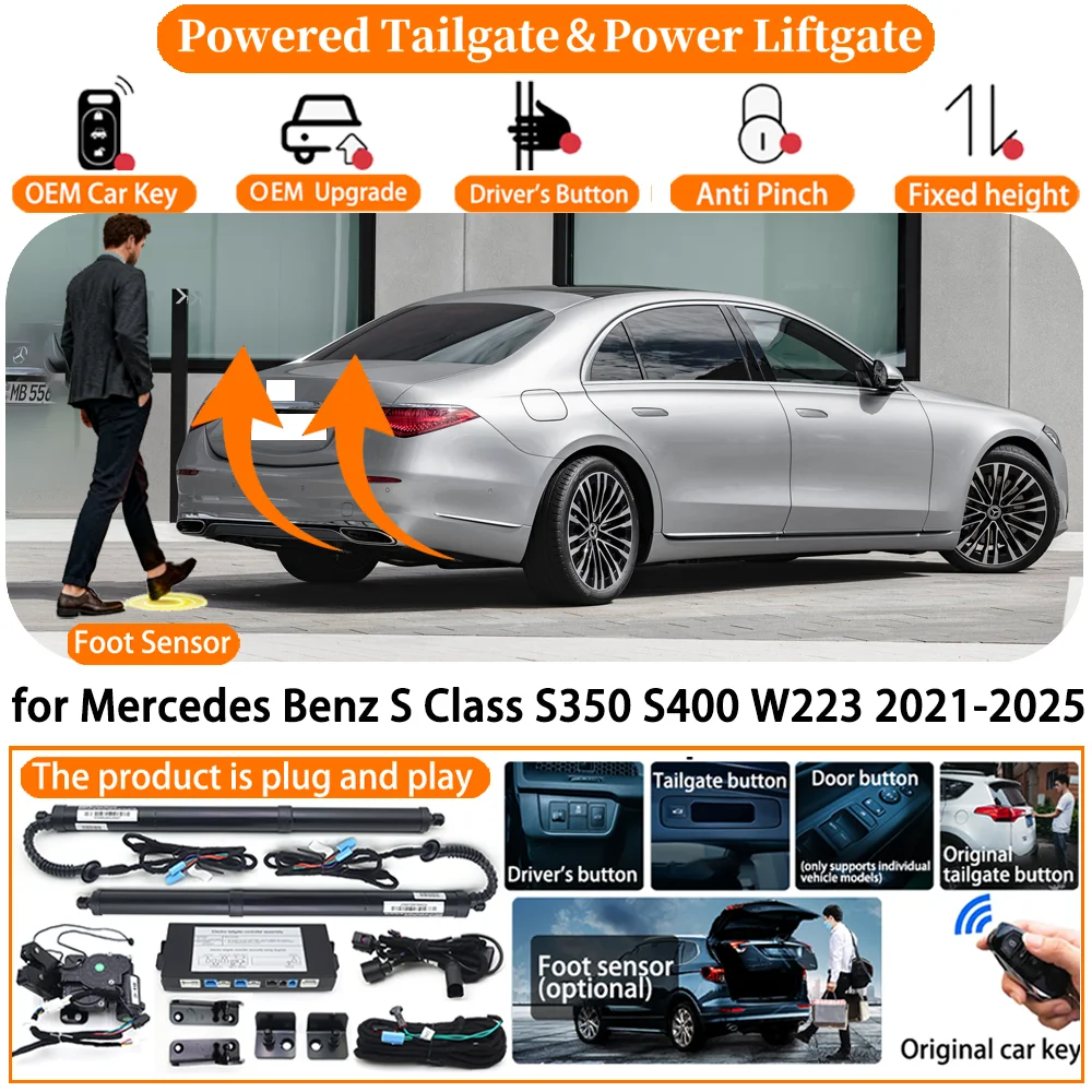 

Car Powered Tailgate for Mercedes Benz S Class S350 S400 W223 2021-2025 Automatic Electric Power Tailgate Tail Gate Lift kit