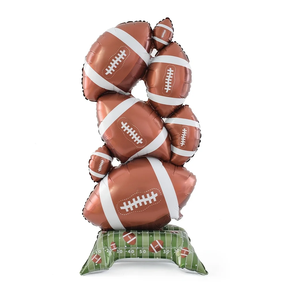 1 Pieza de Globo de Aluminio con Forma de Balón de Fútbol Americano, Decoración para Fiestas de Cumpleaños y Baby Shower, Temática Deportiva, Globo Trofeo