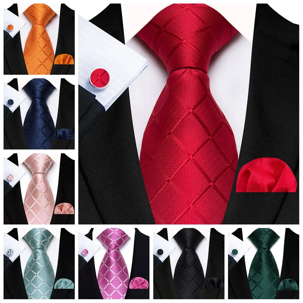 

Elegant Luxury Men Tie Set Paisley Premium Stripe Pocket Square Cufflinks 3 Pcs Wedding Business Formal Party Accessories