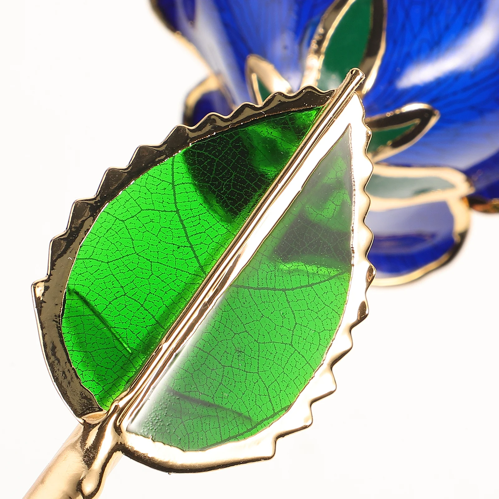 

Blooming Lacquered 24K Gold Rose Dark Blue Eternal Love Rose for Valentine's Day Anniversary Birthday Gift Souvenir Bag