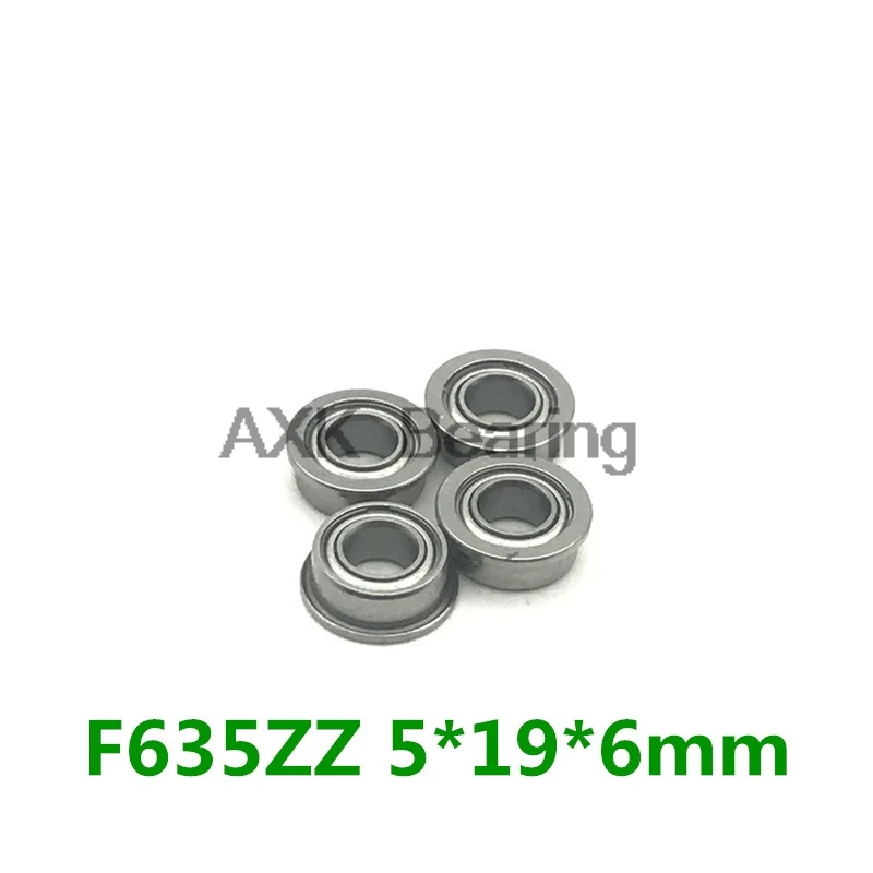 10pcs/lot 5*19*6mm 5x19x6mm F635ZZ Flagne Bearing steel radial shaft ball bearing F635 Z ZZ Flanged Ball Bearings