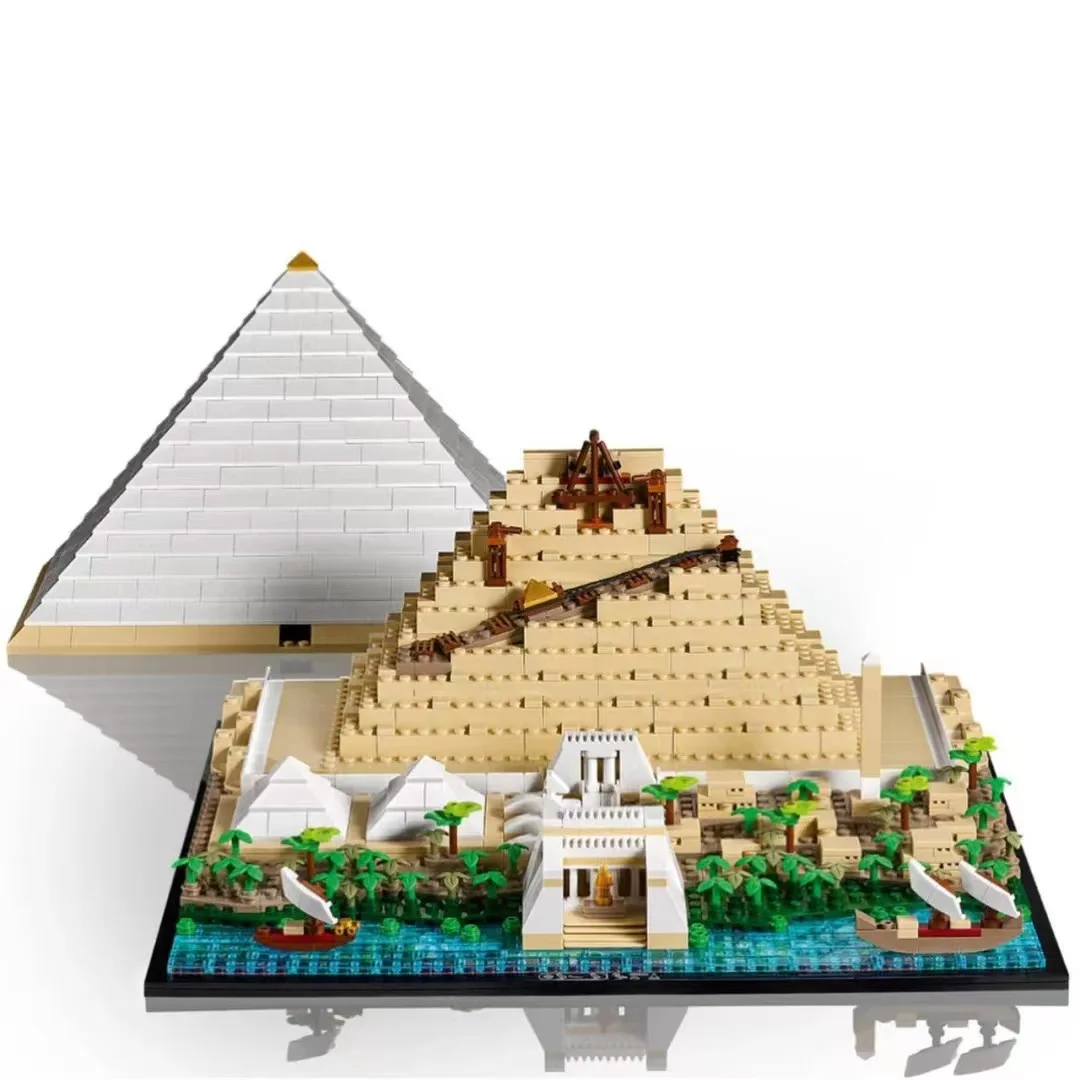 Compatibile 21058 La Grande Piramide di Giza Modello City Architecture Street View Building Blocks Set Regali di Natale e Compleanno