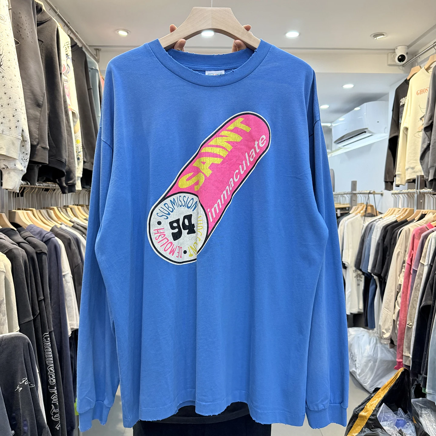 

Мужская футболка Long Sve в стиле ретро в американском стиле, повседневная свободная посадка с сумасшедшим принтом, удобный топ для отдыха для молодежи