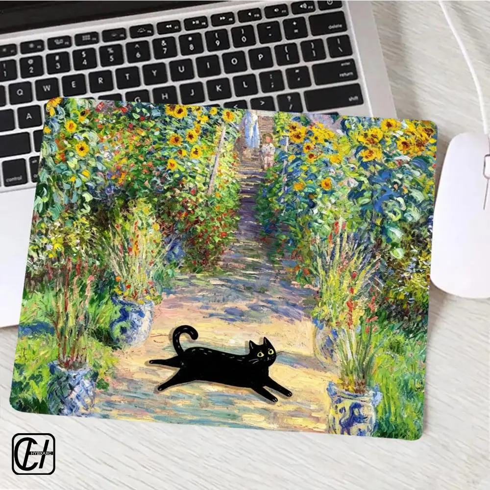 Hot Sell Van Gogh Funny Cat Art Table Mat Student Mouse Pad Computer Keyboard Accessories Pad Games Desk PC Mouse Carpet XAXC