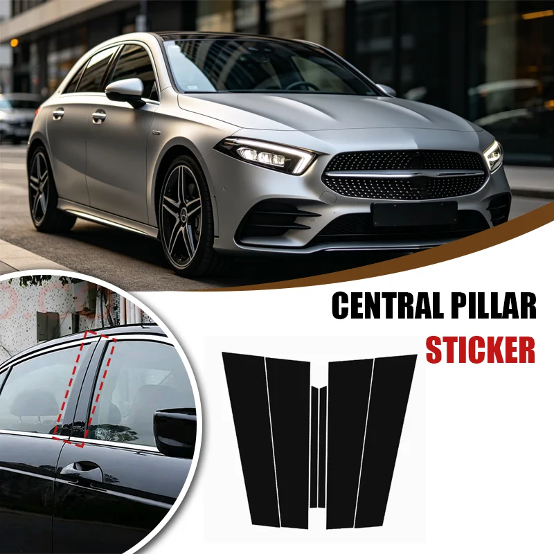 For Mercedes Benz A Class W177 V177 Z177 2019-2023 2020 Carbon Fiber Window Door Column Deal B C Pillar Post Cover Trim Sticker