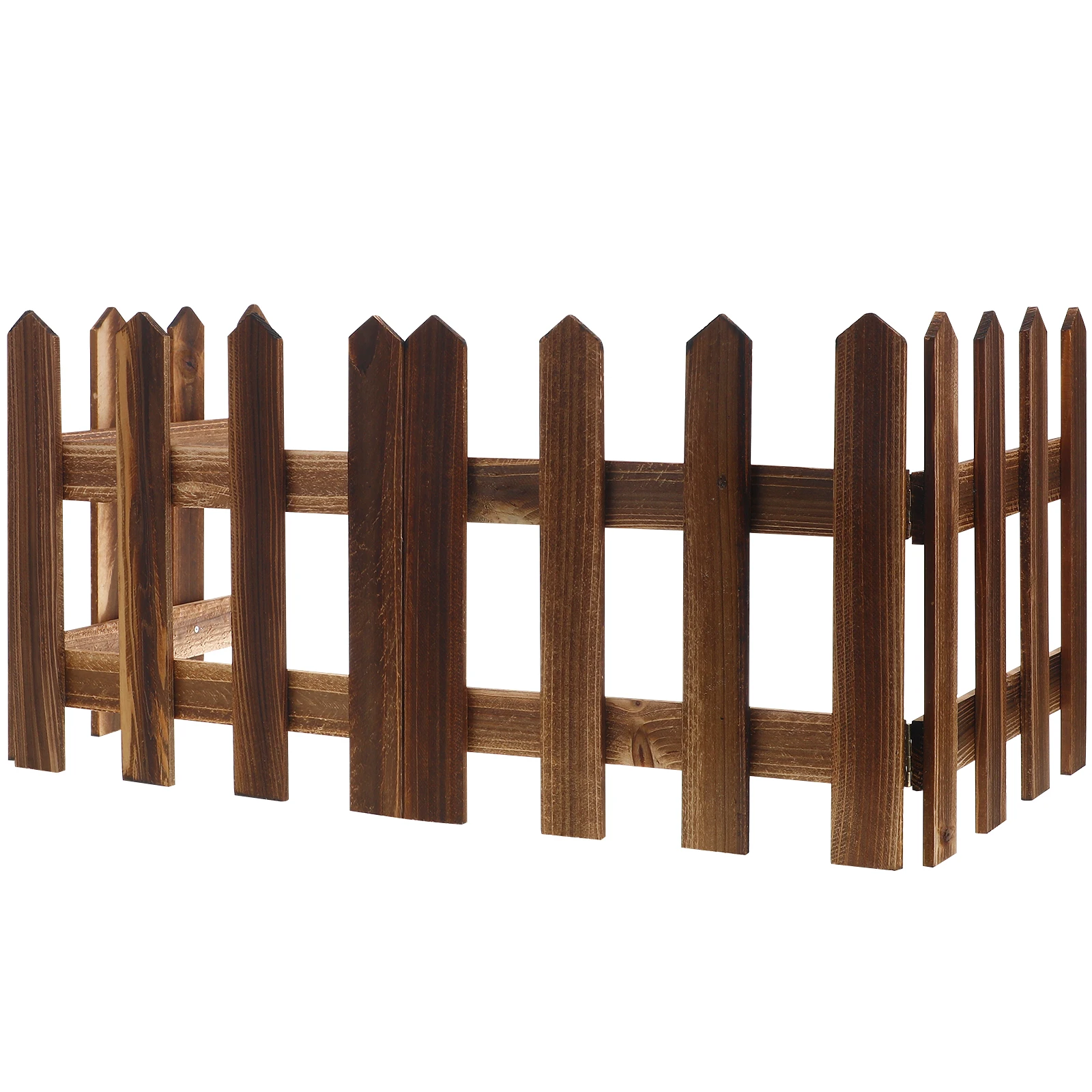 

Carbonized Anti-corrosion Fence 1.2m x 30cm Wooden Garden Edging Border for Christmas Tree Picket Fencing Yard Balcony Decor