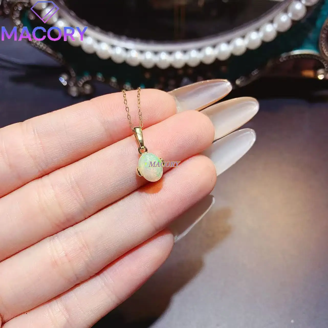 

Natural Opal Pendant 925 Sterling Silver for Women New Classic Simple Design Perfect Birthday Gift Exquisite Jewelry