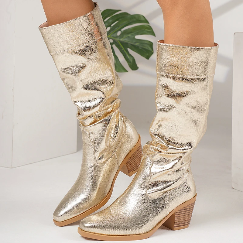 Pointed Toe Women’s High Boots Women High Heels Winter Shoes Fashion Woman Long Boots 2025 Designer Trend Shoes Motorcycle Boots