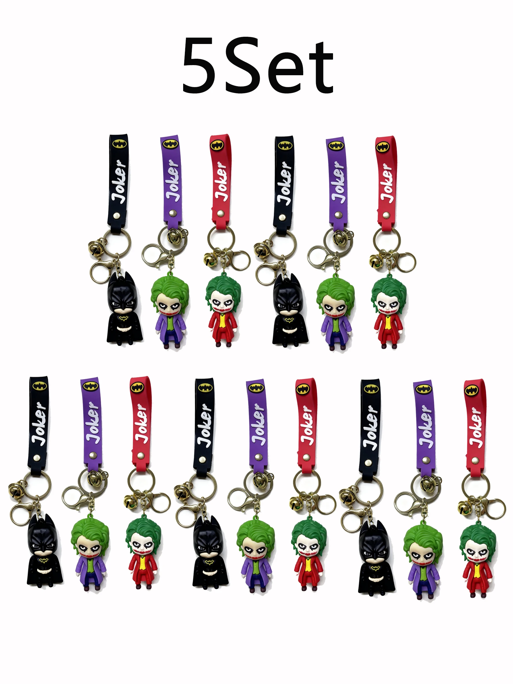 

Anime Harley Quinn Cartoon Marvel Batman Joker Image Doll Keychain Cute Key Ring Pendant Wonder Woman Jewelry Gifts for Friends