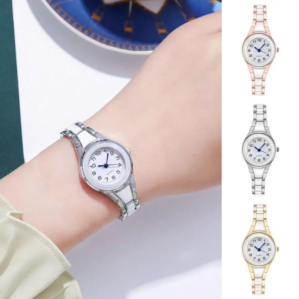 

Women Strap Watch Quartz Movement Watch Stylish Slim Strap Women's Quartz Wristwatch Elegant Steel Round 3 Hand Girls Dress