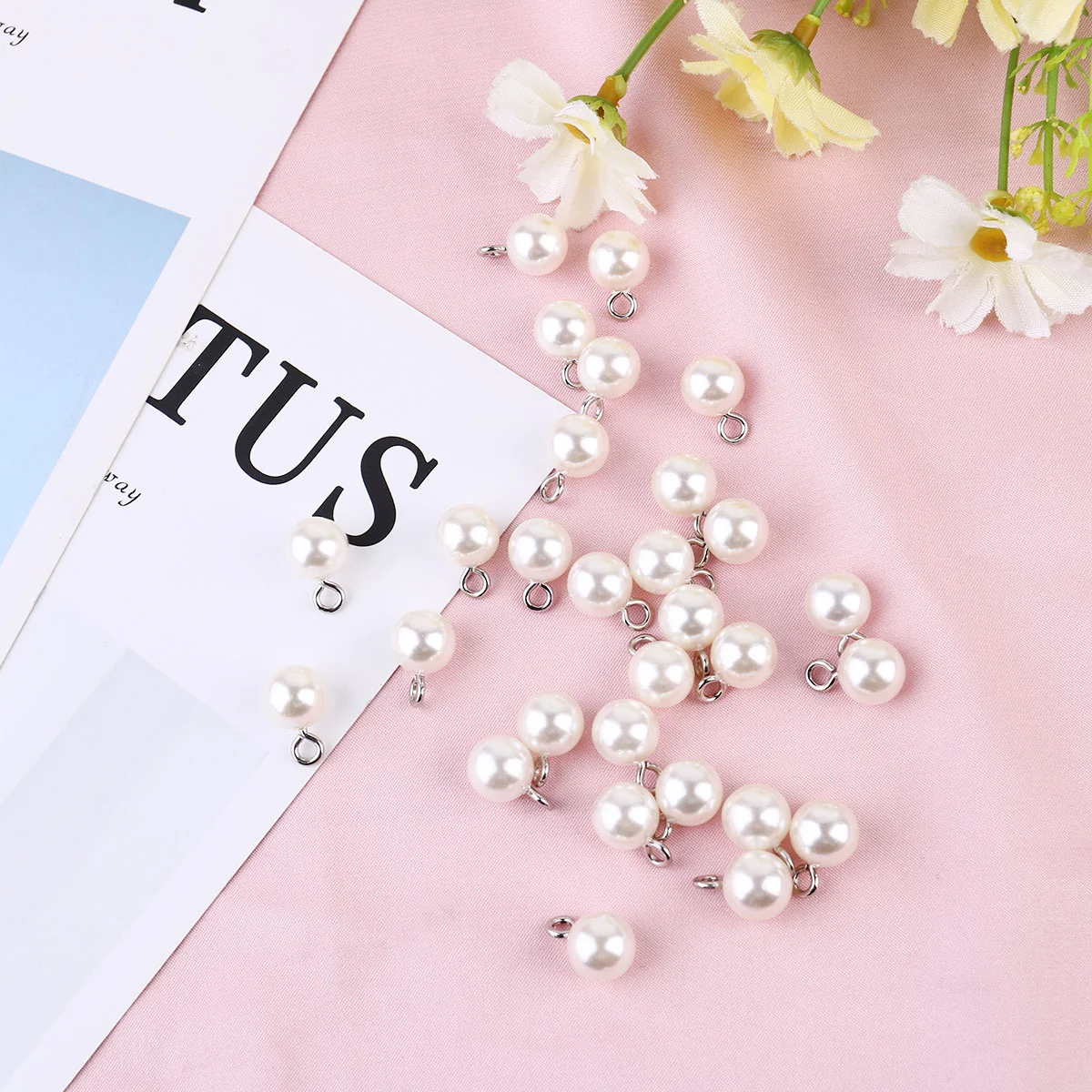 Orecchino pendente con perla simulata da 100 pezzi per il coperchio Accessorio per gioielli fai da te rotondo