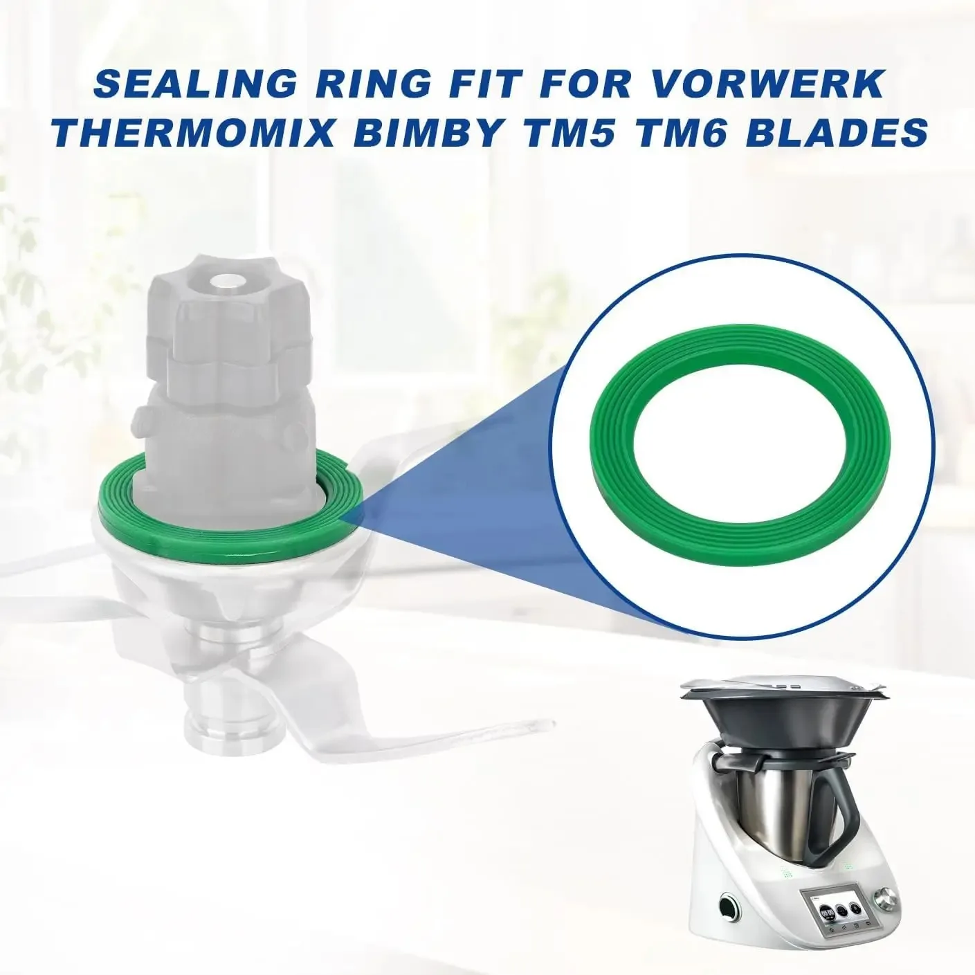 Blade Seal for Vorwerk Thermomix Bimby TM5 TM6 Food Processor Mixing Knife, Replacement Sealing Ring for Vorwerk Thermomix