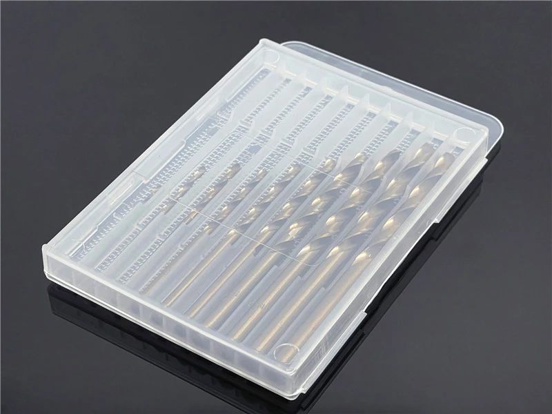 1PC Twist Drill Empty Box Storage Box Toolbox Tool Accessories Woodworking Drill Bit 5/10 Hole Transparent Plastic Box