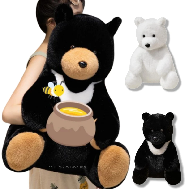 28-60cm Simulation Fat Wild Bear Plush Doll Pillow Black Brown White Bear Plush Toy Home Decoration Gift For Boys And Girls