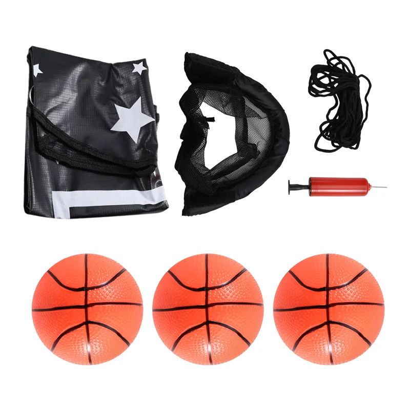 B93B-Trampolino Set canestro da basket Mini canestro da basket per bambini Accessorio da basket con protezione solare impermeabile