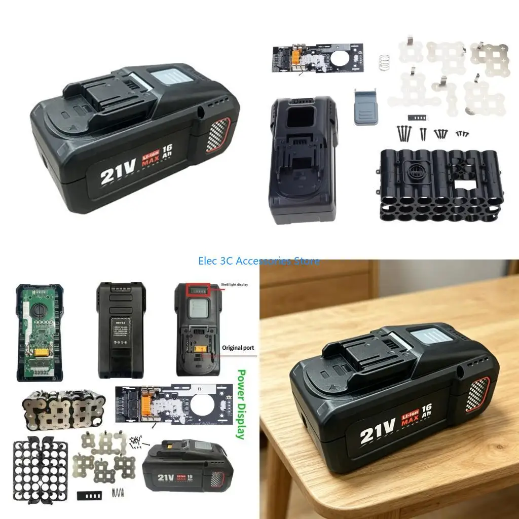 Y51A DIY Friendly 21700 Battery Storage Box Enclosure With Safety Protections And Direct Current Interfaces For 21V Power Tool