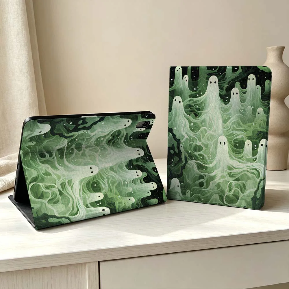 Cartoon Ghost Group For iPad Pro Air mini 7 6 5 4 3 2 1 M5 M4 M3 11th 10th A17 Pro A16 A14 Soft Pen Tray Tablet Case