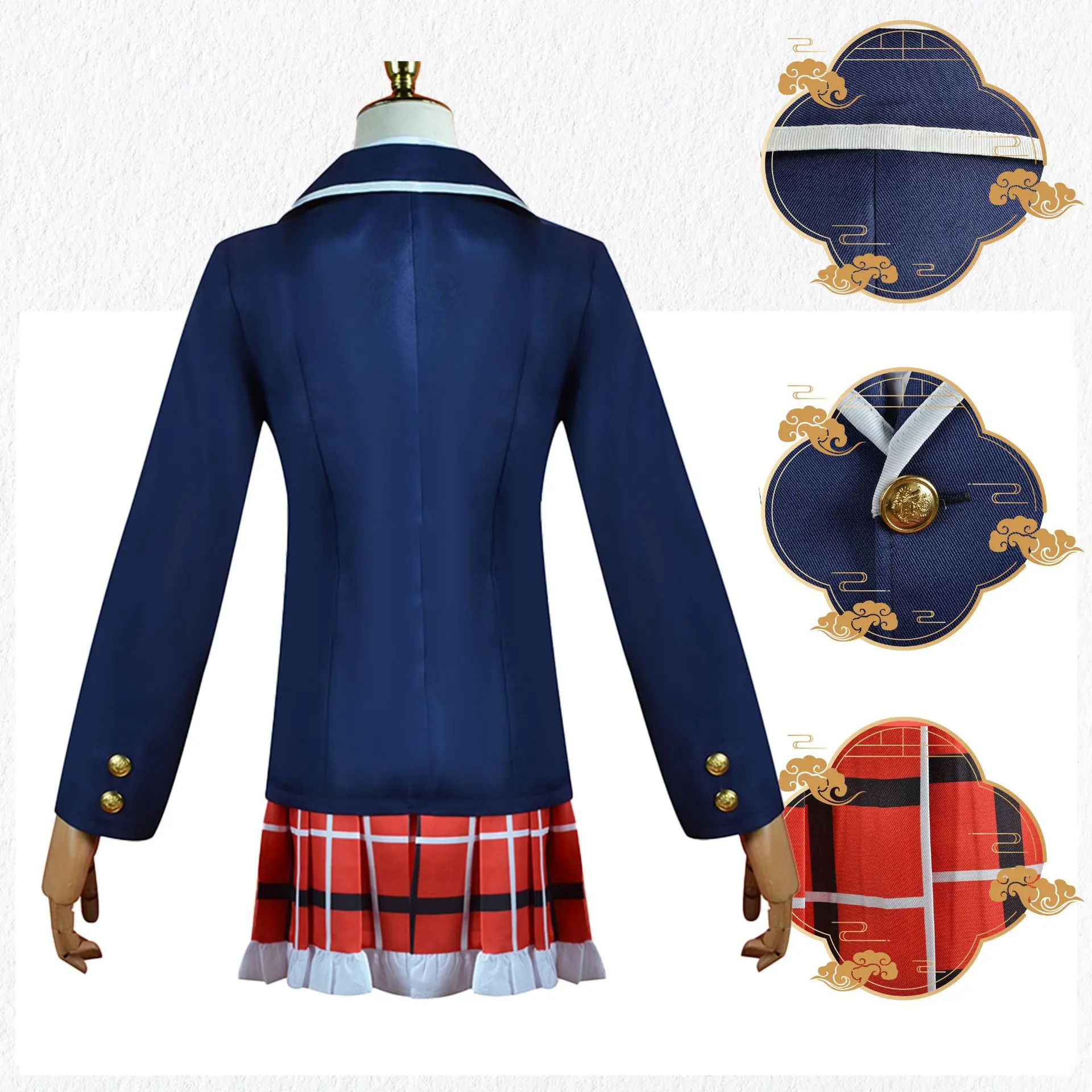 Anime Love Chunibyo e Outras Delírios Traje Cosplay para Mulheres, Takanashi Rikka, Dekomori Sanae, Saias, Uniforme, Halloween, Adulto