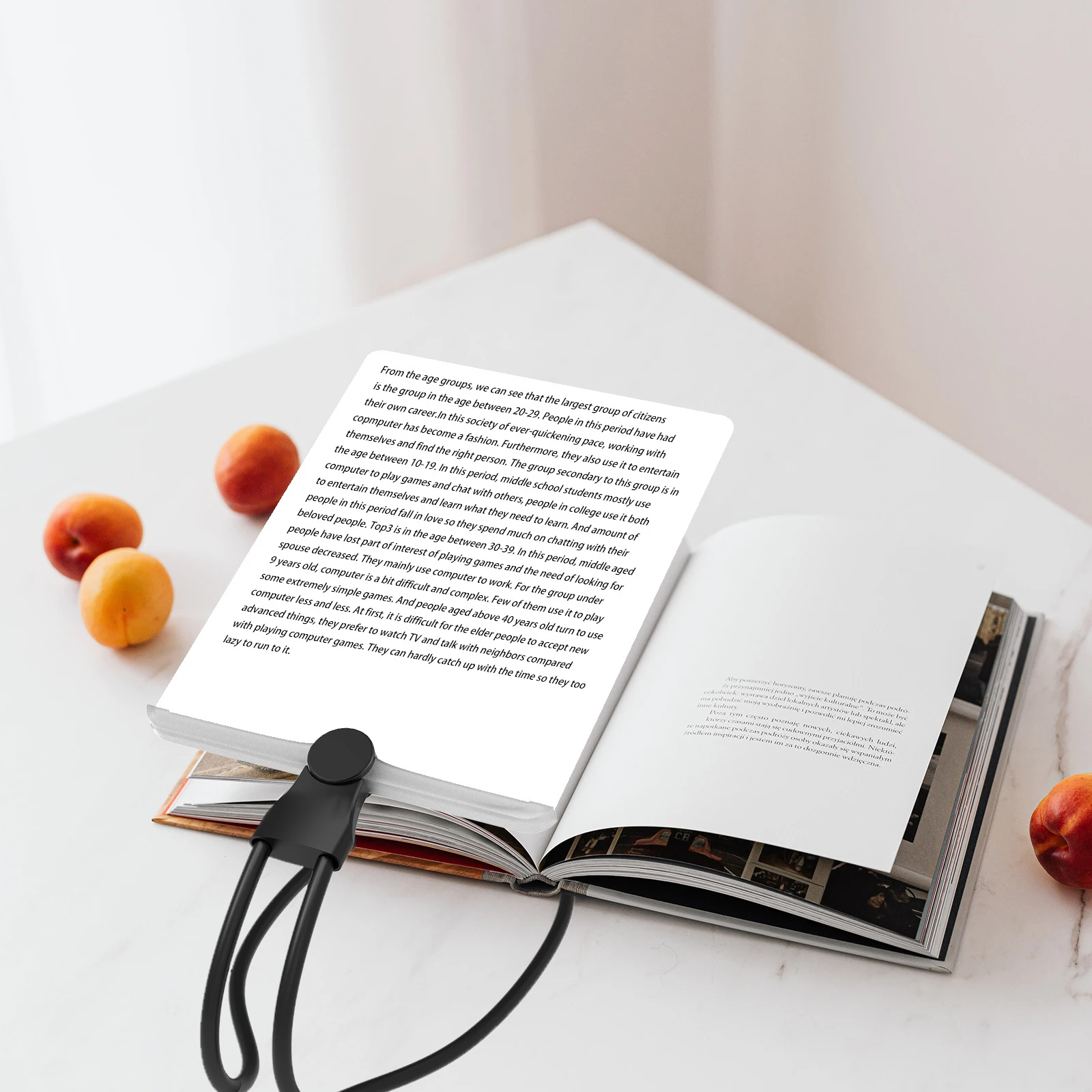 2X Hands-Free Neck Wearing Page Magnifier Full Page Glass Reading Magnifier Desktop Magnifying Glass Card Magnifier for Reading