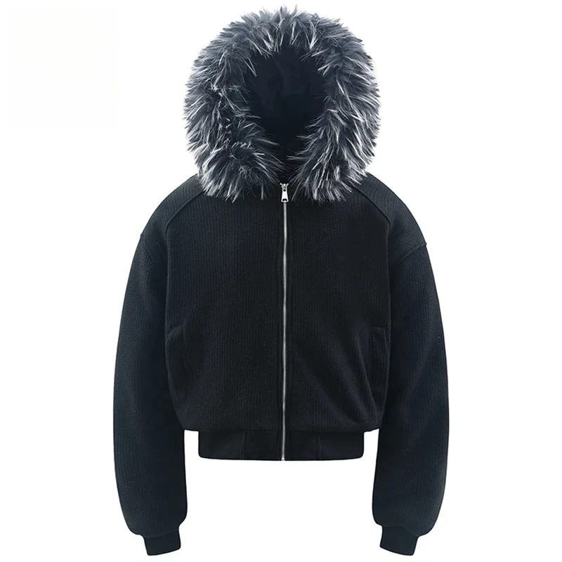 

Men Winter Jackets Fur Collar Parkas Coats Thicken Warm Padded Jackets Streetwear Harajuku Hip Hop Oversized Jackets