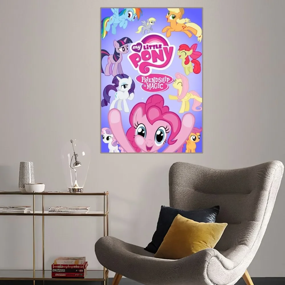 M-My Cartoon Little P-Pony Poster Home Room Decor Aesthetic Art Wall Painting Stickers