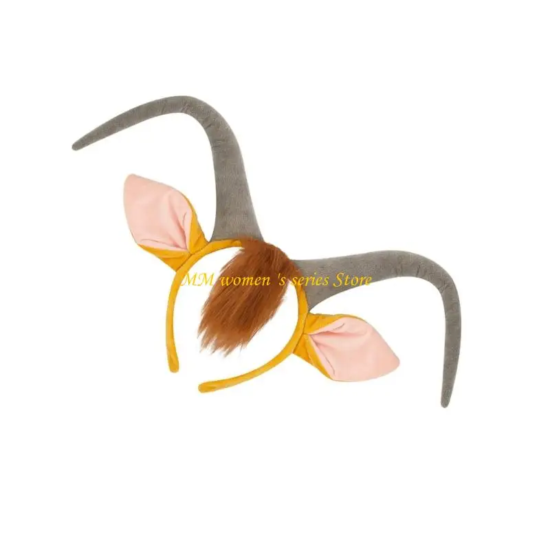 Q39C Accessorio per capelli elastico per orecchie animale, lavabile in lavatrice, materiali traspiranti per feste, costumi,