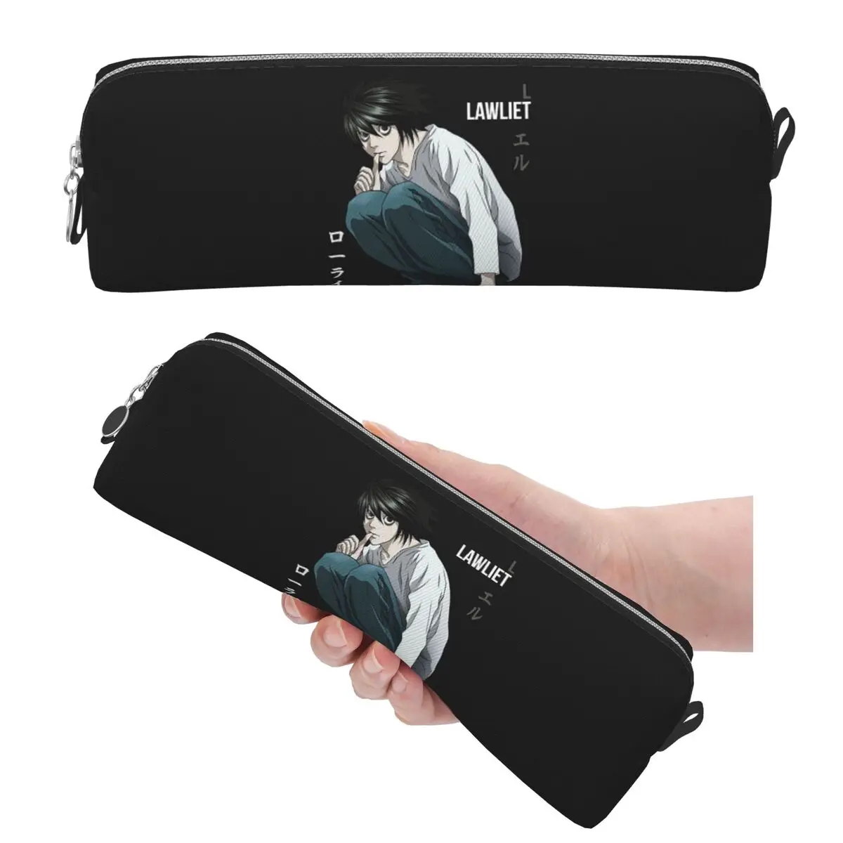 Death Note Lawlet Note Anime Pencil Cases for Student School Pen Box Pencil Bag Big Capacity Pencil Pouch Pen Holder