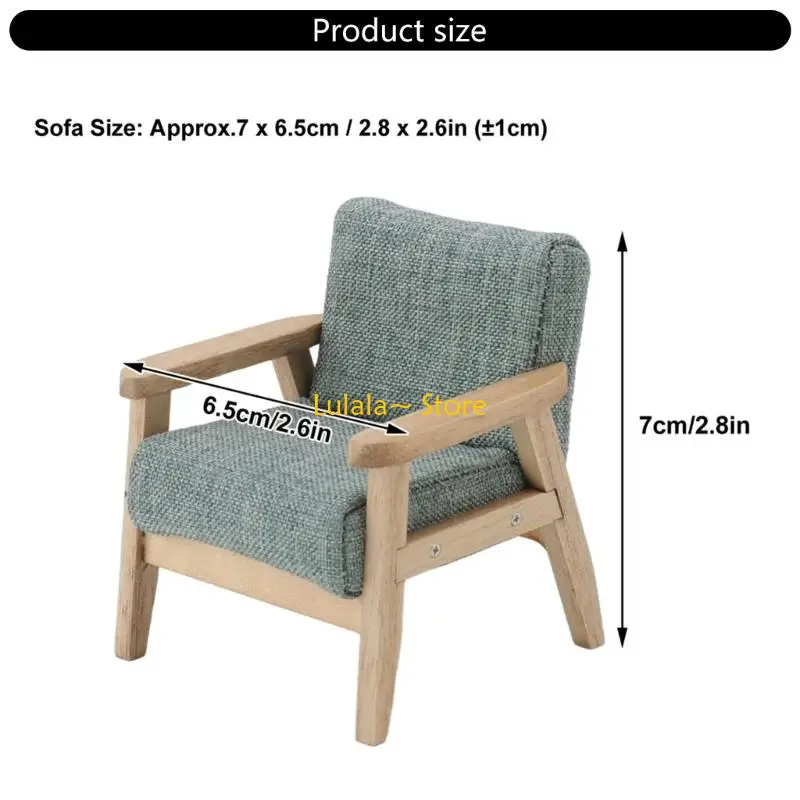 Casas bonecas escala 1/12, móveis sofá miniatura para crianças, modelo móveis para casas bonecas