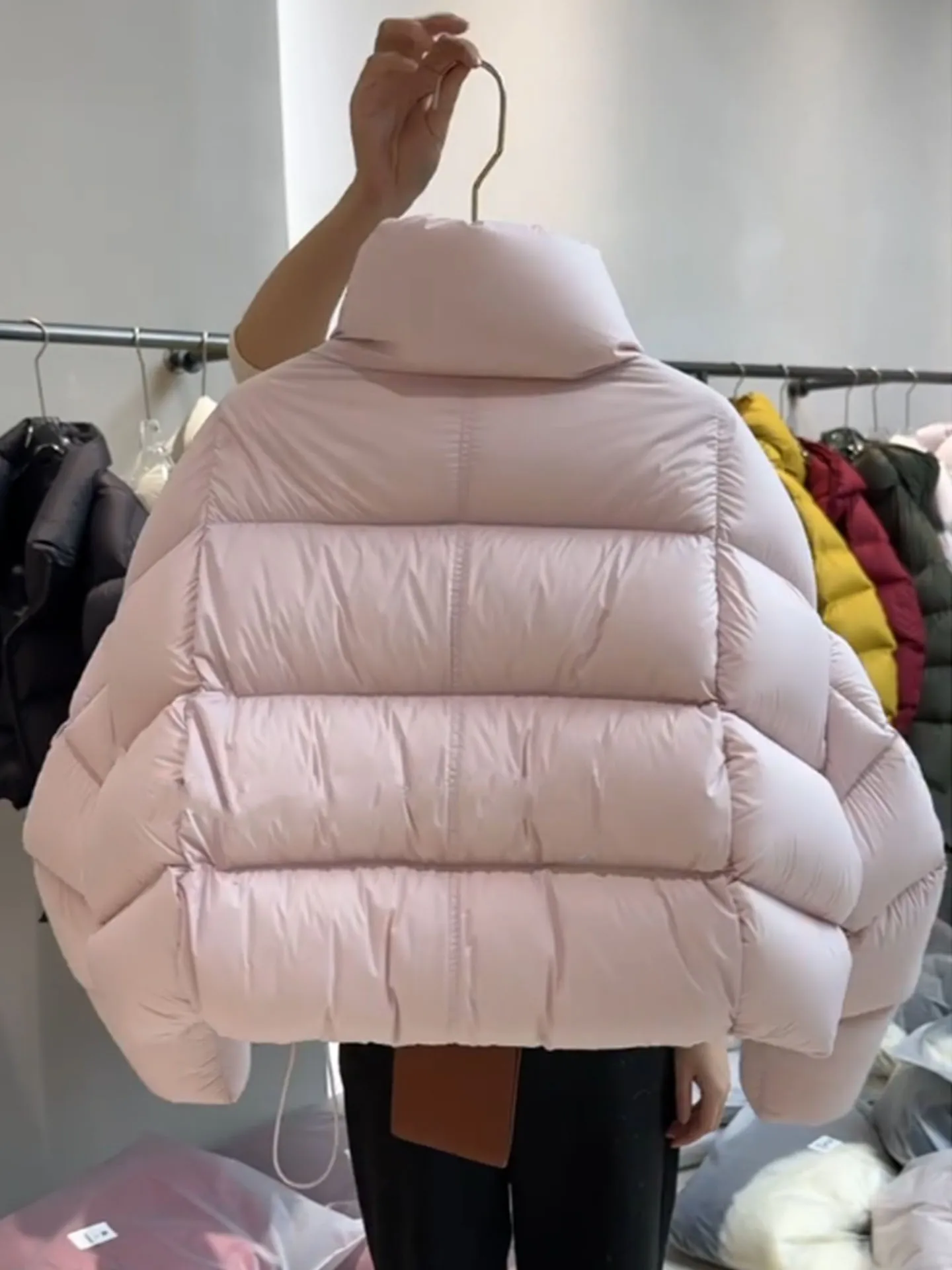 Coréen Sle ort rose femmes vers le bas Jaet Thiened chaud col montant pain manteau 2025 hiver nouveauté Faionable