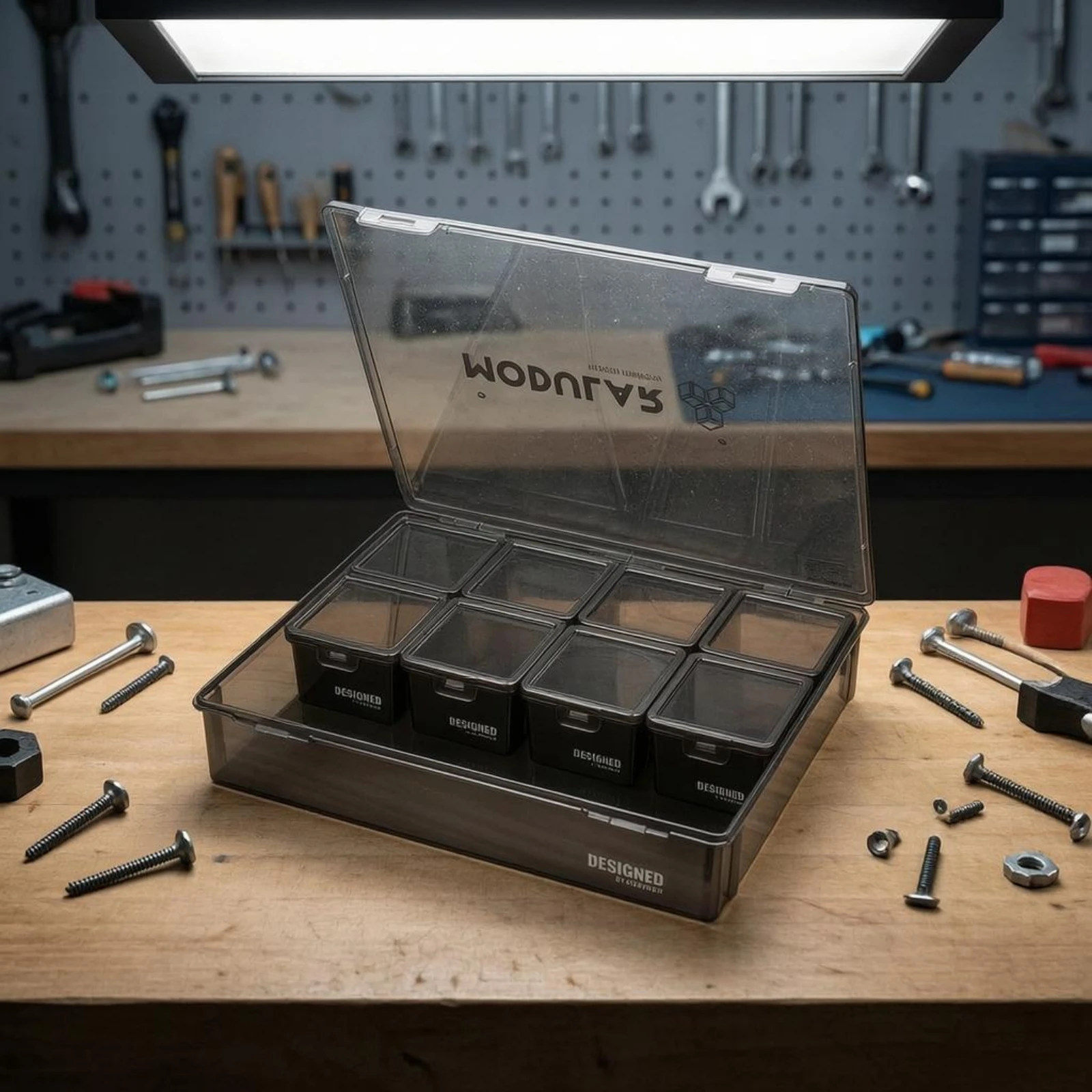 9 Pieces Modular Parts Storage Box Removable Dividers Hardware Storage Box Small Parts Case Double-Sided Drawer Organizer