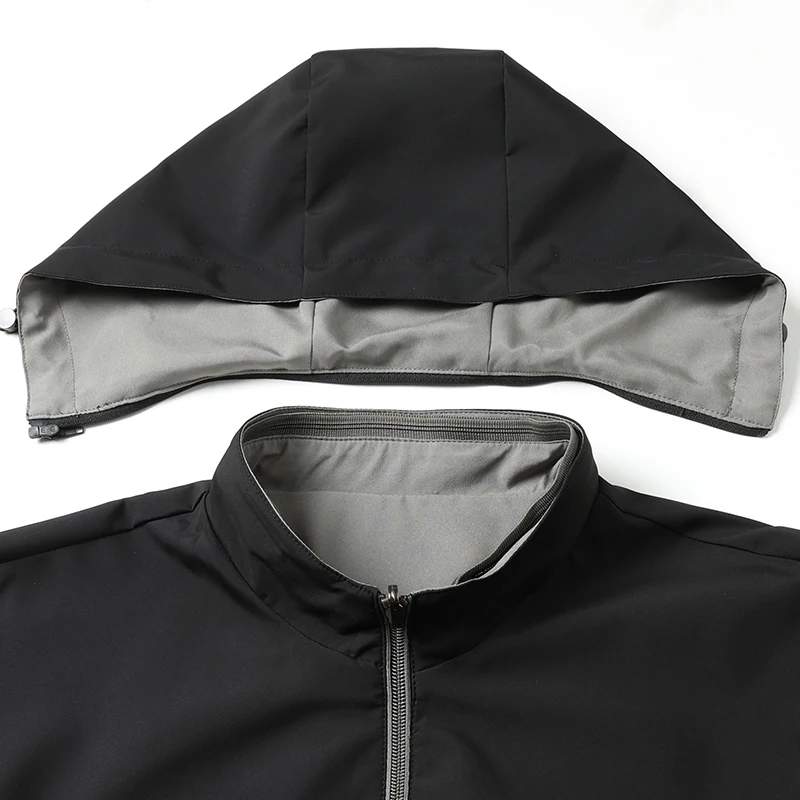 سترة رجالية ممتازة قابلة للعكس وخالية من التجاعيد ومقاومة للماء وقابلة للفصل وسترة واقية من الرياح معاطف خفيفة الوزن غير رسمية للأعمال