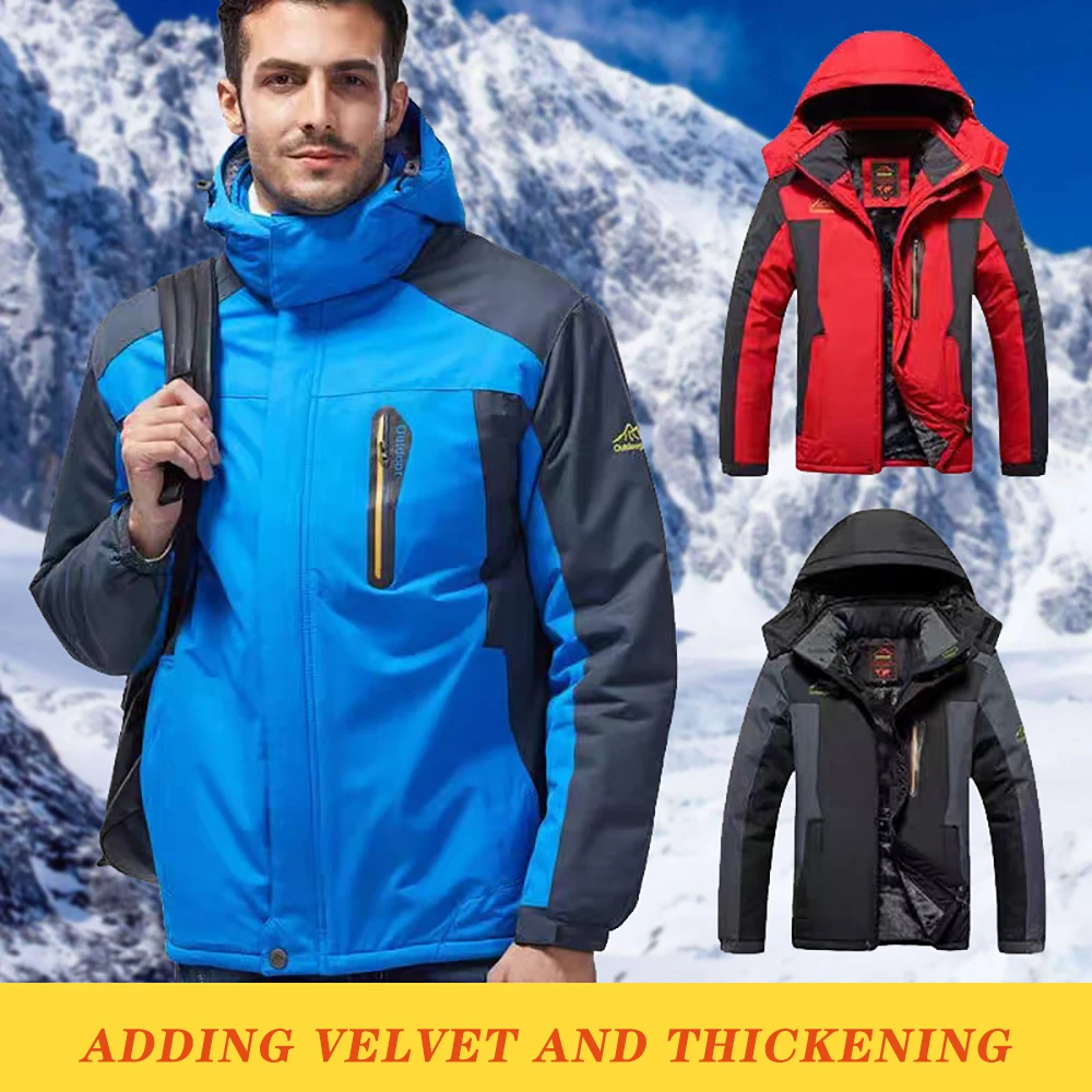 Waterproof Camping Hiking Jacket Men Ski Thermal Jacket Large Size Windbreaker Hunting Running Trekking Fishing Coat Men