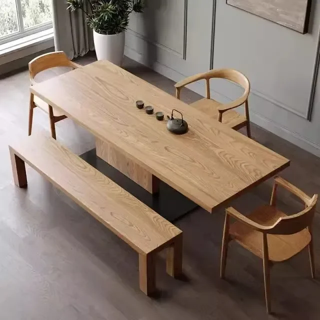 Nordic solid wood creative dining table living room home large boardtable minimalist islandtable longtable design