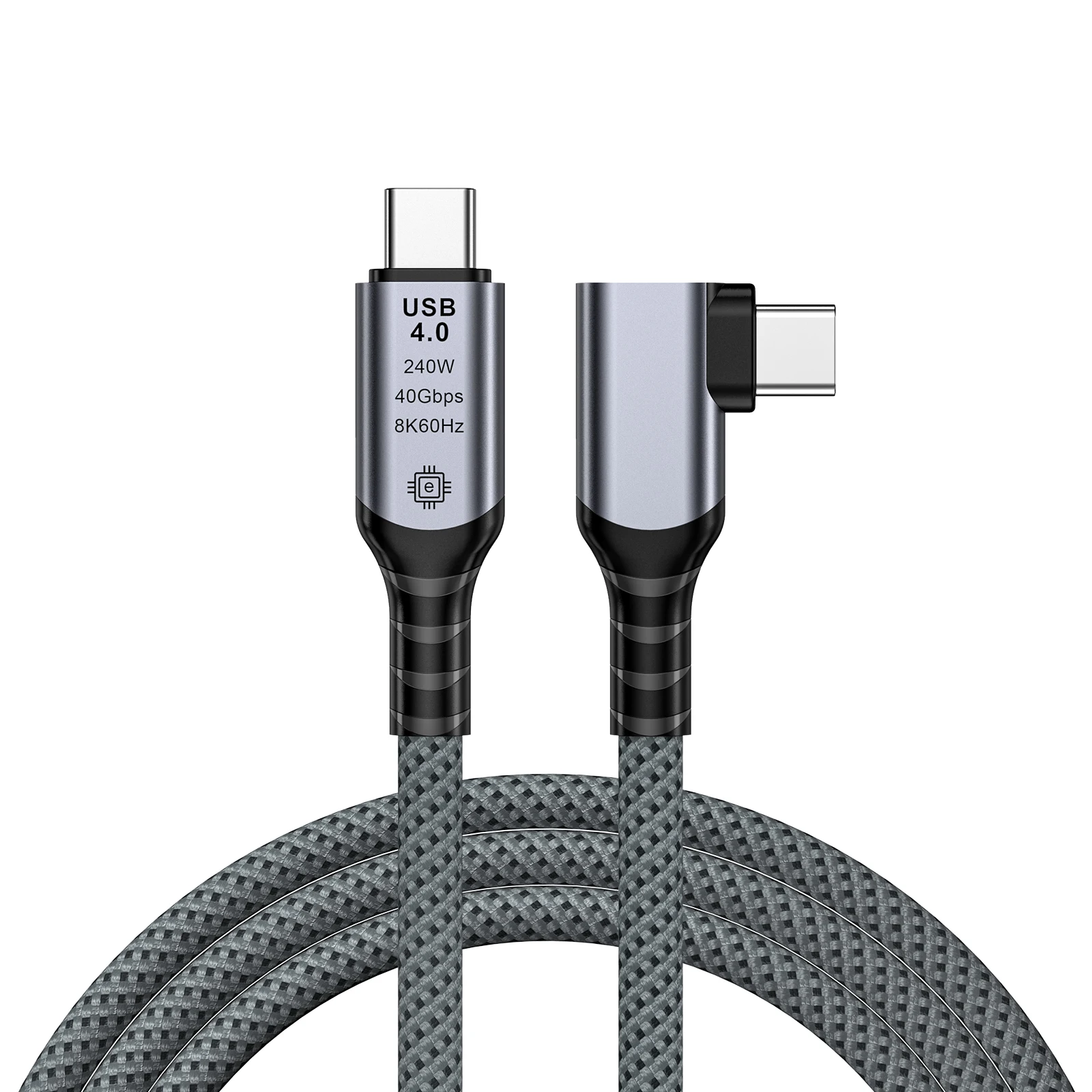 Câble USB 4 Thunderbolt 4 coudé 40Gbps PD240W 5A 8K Type C, transfert de données, charge rapide pour Macbook