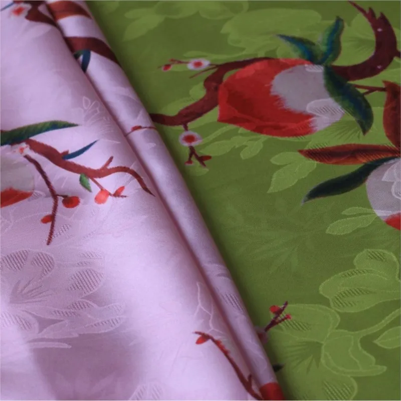 Silk-like artificial cotton satin fragrant digital printed silk fabric dress