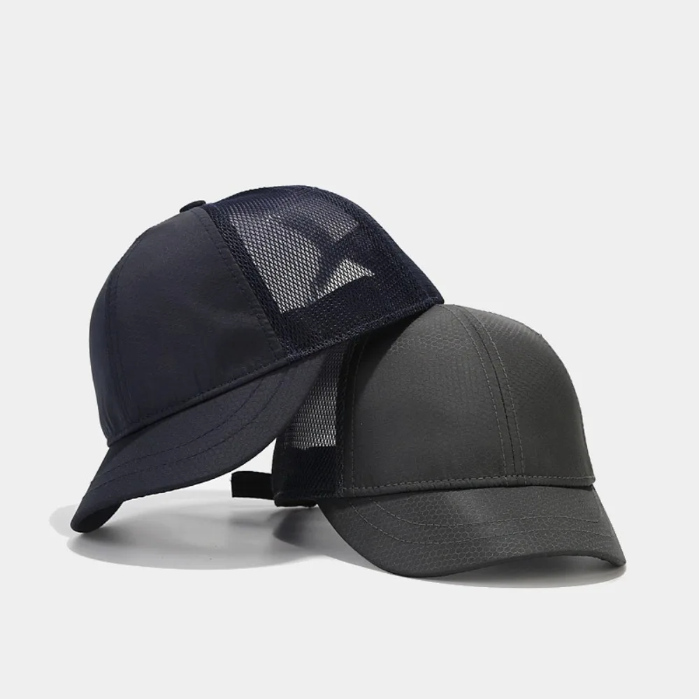 Casual Men's Quick-drying Hat Solid Color Mesh Design Short Brim Baseball Cap Ultra Thin Breathable Snapback Caps Unisex