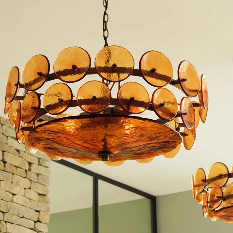 

Modern American Luxury Lustre Glass Chandelier Room Decor Led Lights Living Dining Bedroom Pendant Lamp Indoor Lighting Fixtures