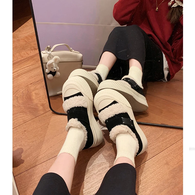 bottes-d'hiver-doublees-en-fourrure-a-talon-bas-pour-femme-chaussures-decontractees-chaudes-en-coton-a-bout-rond-et-semelle-en-caoutchouc