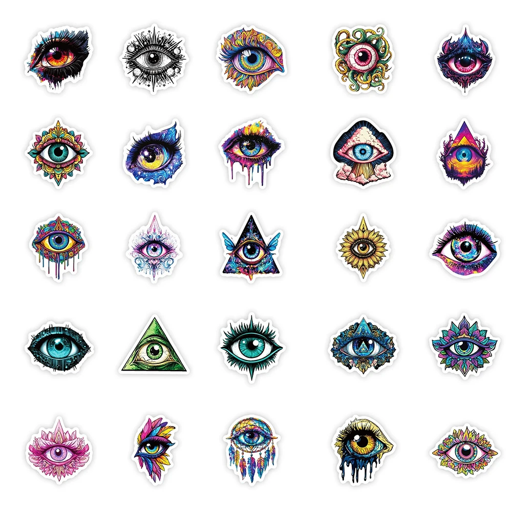 10/30/50 قطعة الإبداعية القوطية عيون الشر ملصقات الجمالية الرجعية الفن الكتابة على الجدران ملصق DIY بها بنفسك الهاتف سكيت سجل القصاصات الشارات اللعب #5