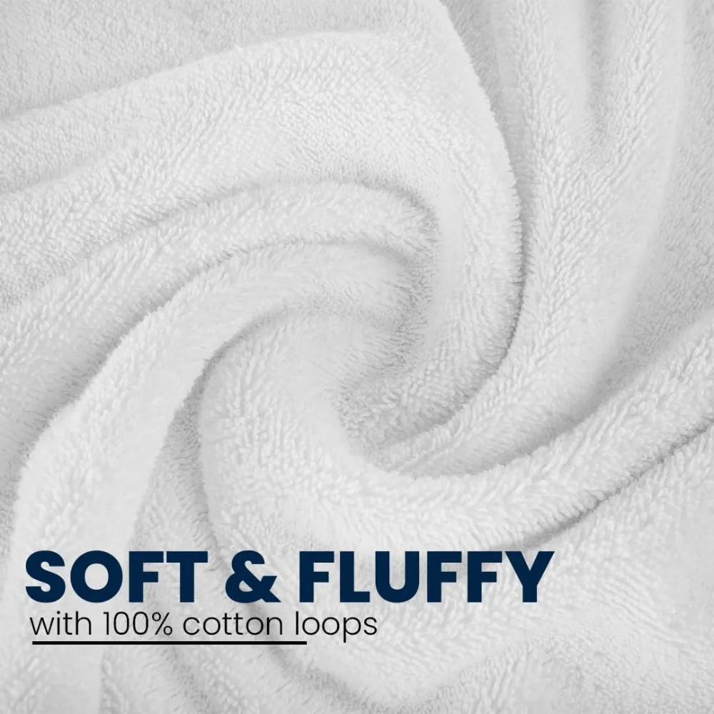 فائق النعومة 12 × 12 بوصة 300 عبوة من مناشف القطن الممشط بنسبة 100% باللون الأبيض الفاخر - ماصة للغاية وجودة فاخرة لجهاز Everyd