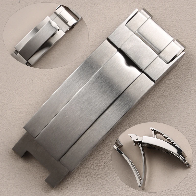 

high quality 9*9mm solid brushed silver stainless steel glide lock watch buckle for Rolex Deepsea GMT metal deployment clasp