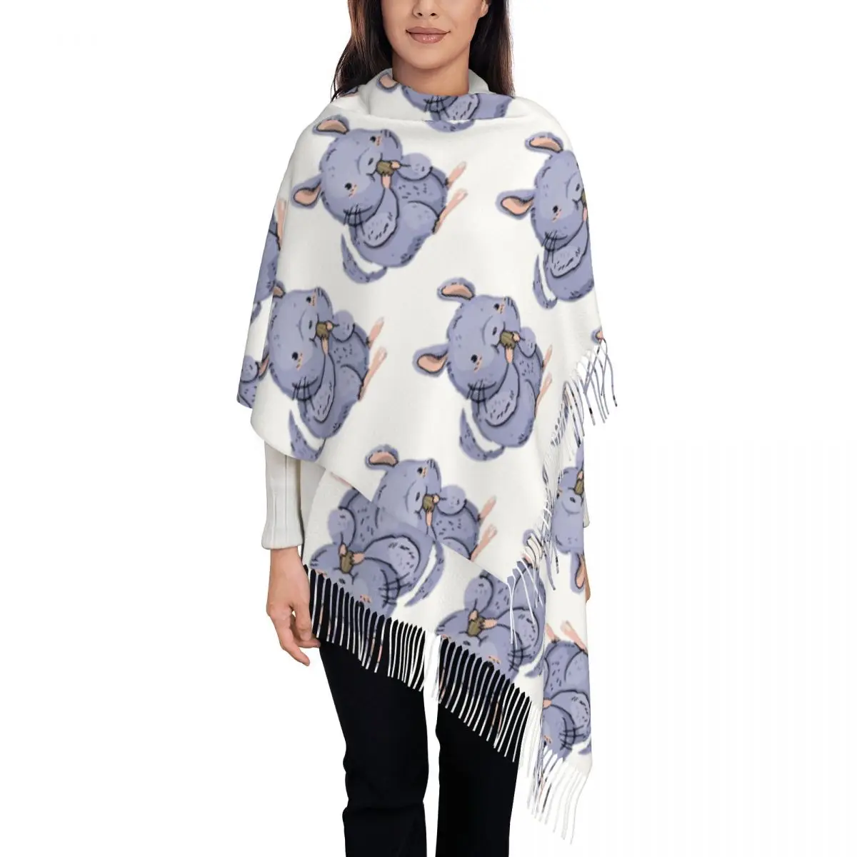 

Chinchilla Scarf Tassel Scarves Women Soft Warm Shawls and Wraps Large Fall Winter Shawl Wrap
