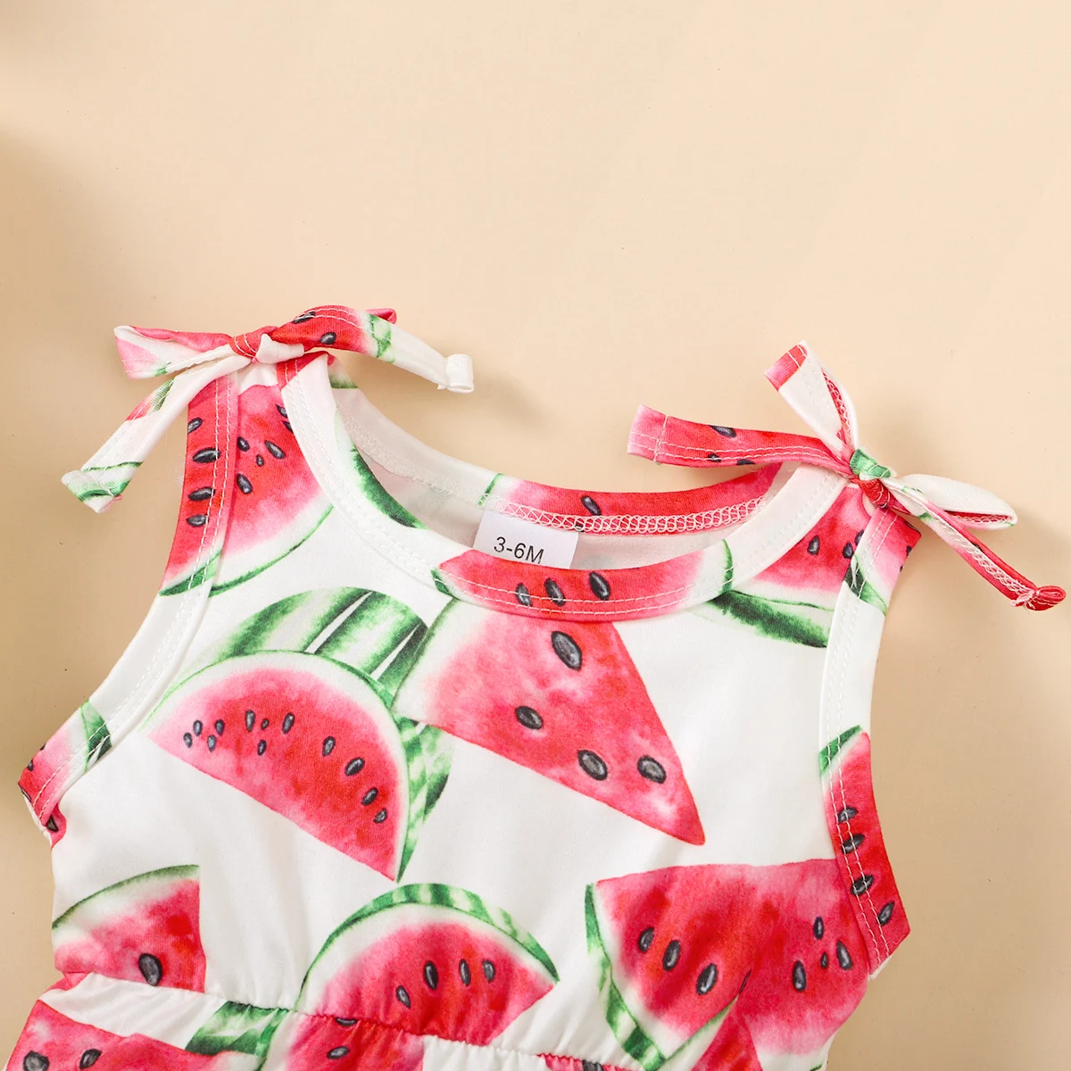 Summer Newborn Infant 0-12Month Baby Girls Romper Watermelon Print Sleeveless Rompers Kids Onepiece Jumpsuit