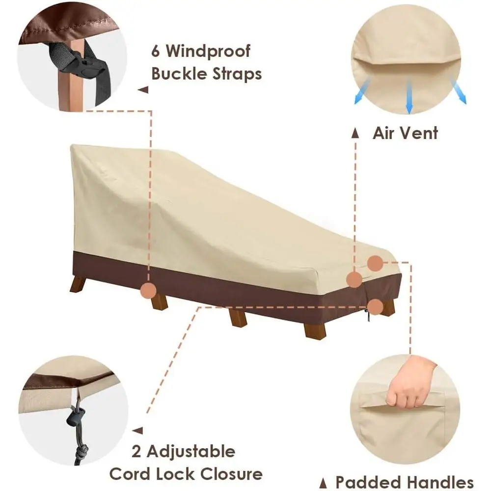 غطاء صالة فناء عالي التحمل مقاوم للماء ومقاوم للأشعة فوق البنفسجية وواقي أثاث خارجي مقاوم للغبار والرياح مع تثبيت #6