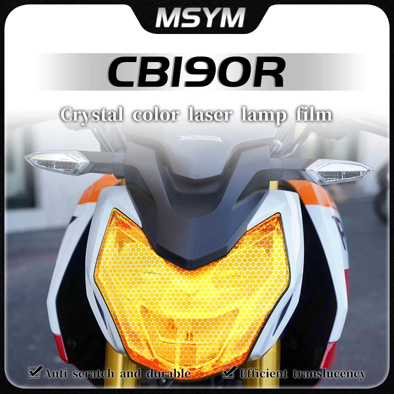 

For HONDA CB190R CB190 R cb 190r Headlight protective film honeycomb laser sticker smoked black tail light film accessories