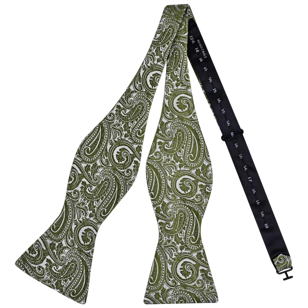 GUSLESON Kwaliteit Zwart Rood Paisley Zijde Heren Zelfbinder Boog Verstelbare Bloemen Zelfgebonden Strikjes Voor Mannen Pak Bruiloft